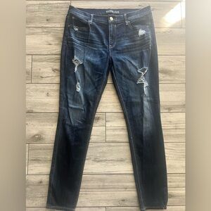 Express Mid rise Legging Distressed Dark Wash Jeans size 12R